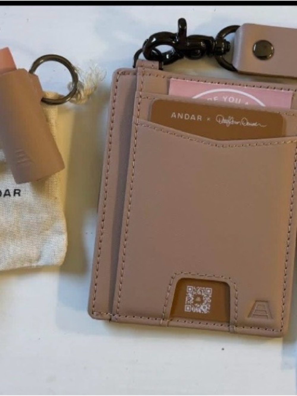 ANDAR Blush Denner Wallet with Chapstick Holder